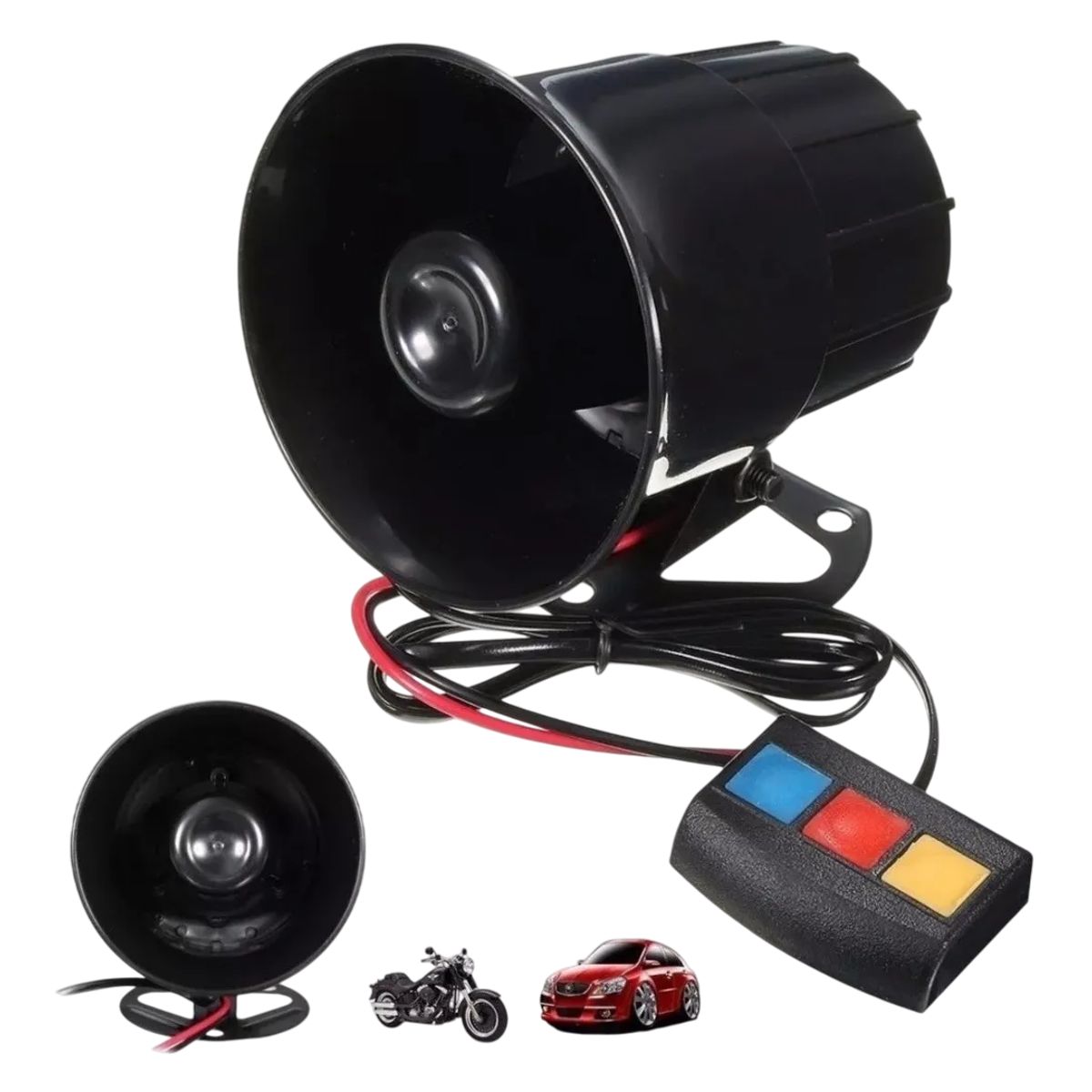 GENERICO - Bocina Eléctrica Alarma Sirena 3 Tonos