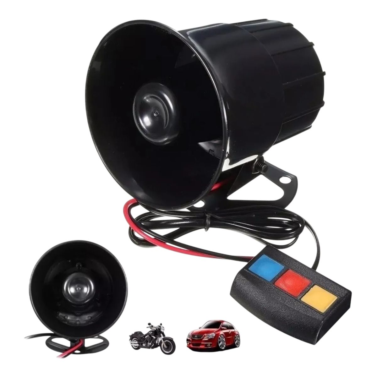 GENERICO - Bocina Eléctrica Alarma Sirena 3 Tonos