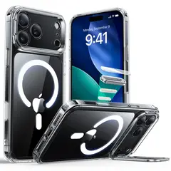 ESR - Carcasa Para iPhone 17 Pro Max Hybrid Stash Stand Transparente
