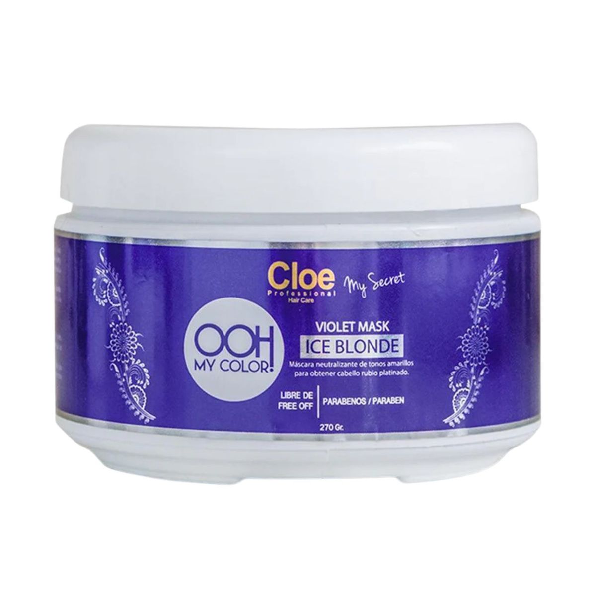 CLOE - Máscara Cloe Ooh My Color Ice Blonde 270gr Matiza Hidrata Neutraliza Revitaliza Suaviza