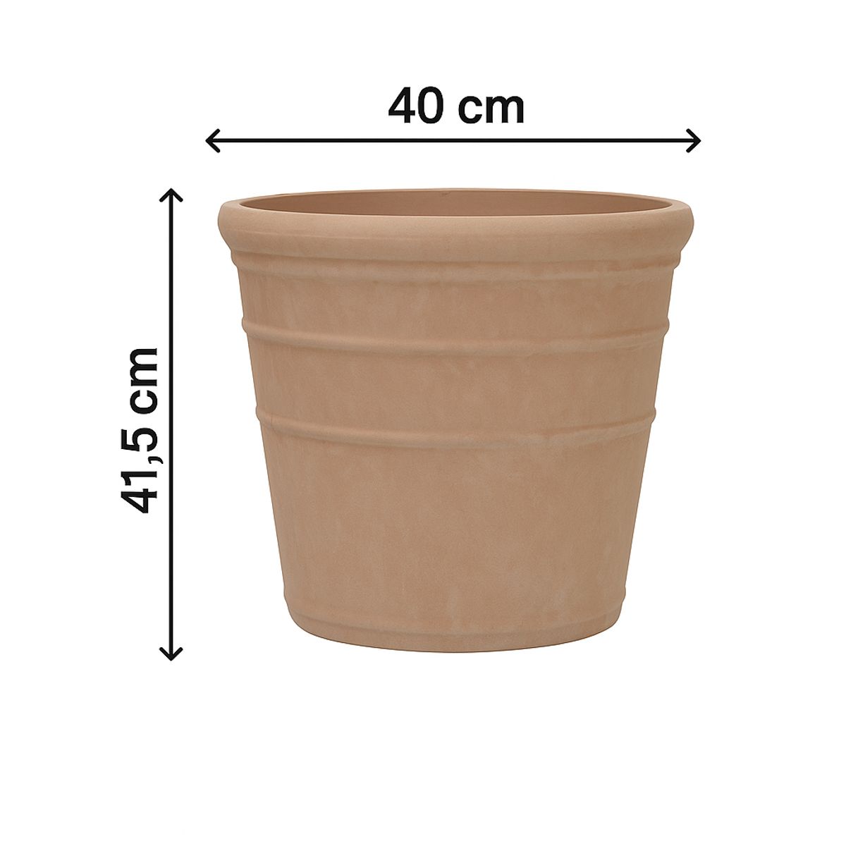 NECTAR - Macetero Copenhague Patina Arena Poliresina Diámetro 40 cm x Alto 41,5 cm