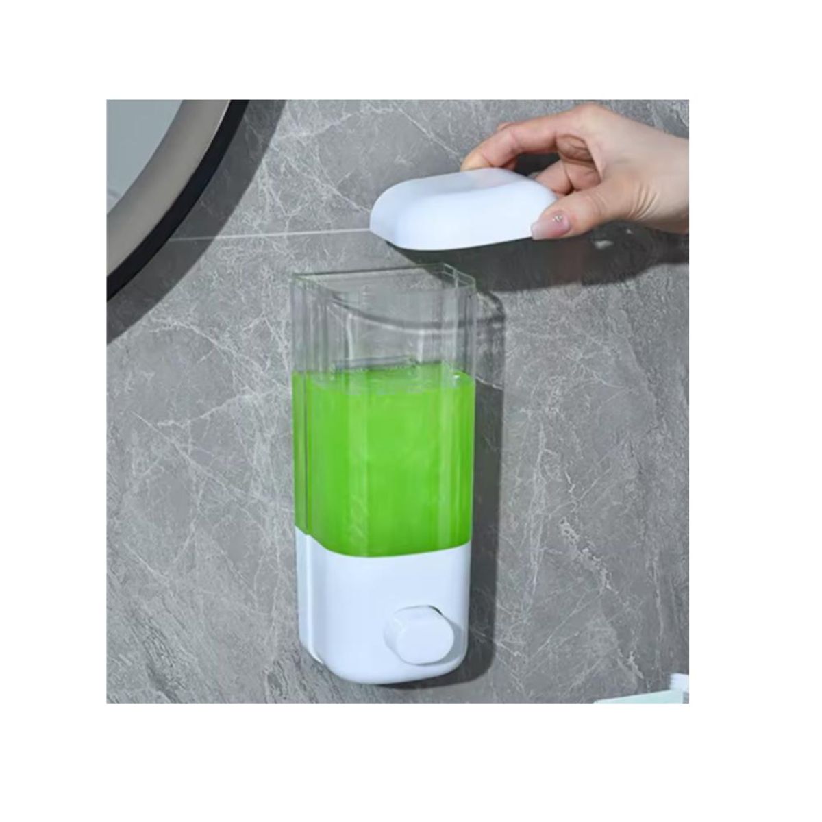 GENERICO - Dispensador De Pared para Jabón Liquido 500ml Manual Baño