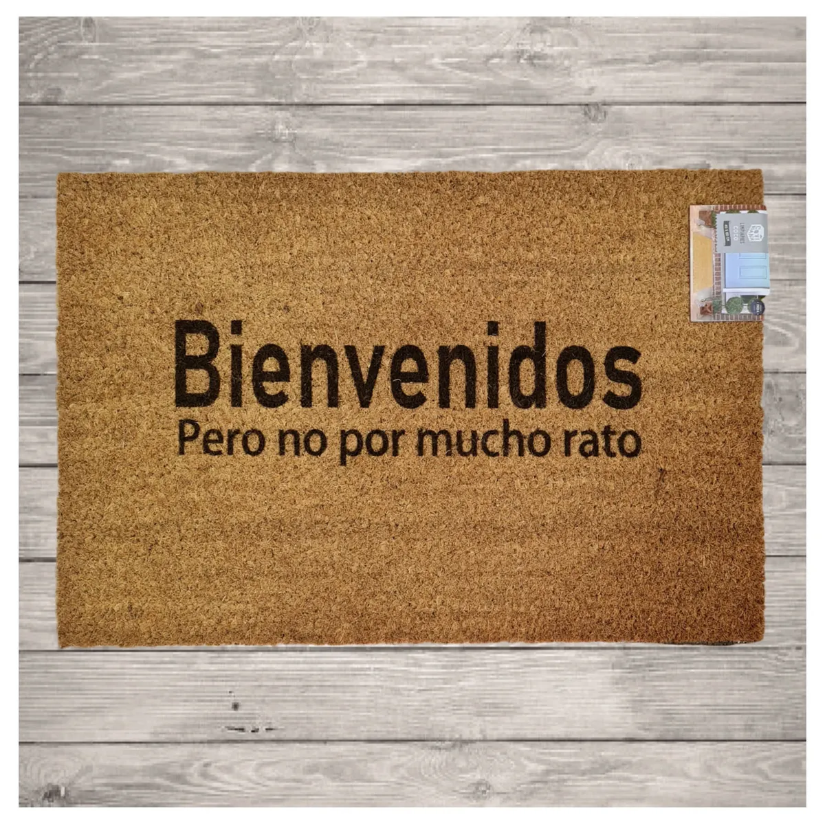 MORLAN - Alfombra Limpia Pies Tapete Personalizada Bienvenidos Fibra De Coco