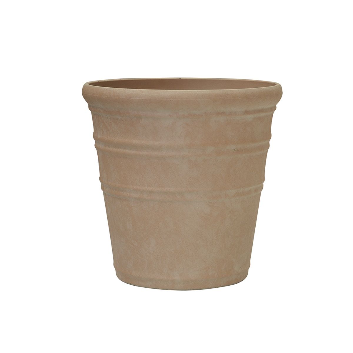 NECTAR - Macetero Copenhague Patina Arena Redondo Poliresina Diámetro 35 cm x Alto 35 cm