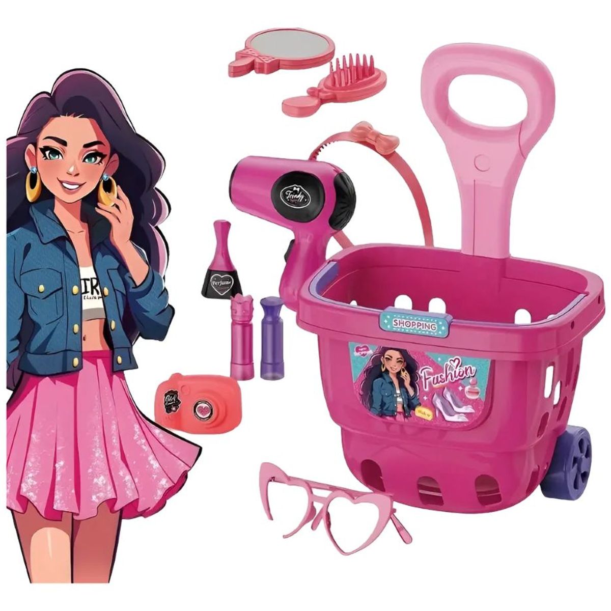 GENERICO - Carrito De Maquillaje Con Accesorios De Belleza Para Niñas