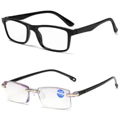 JM - Pack 2 Lentes Ópticos 4.00 Presbicia & Bifocal De Lectura Anteojos Set