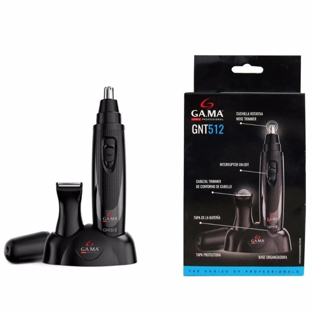 GAMA - Cortapelo Trimmer Gnt512 Inalámbrico Cabello Nariz Y Orejas