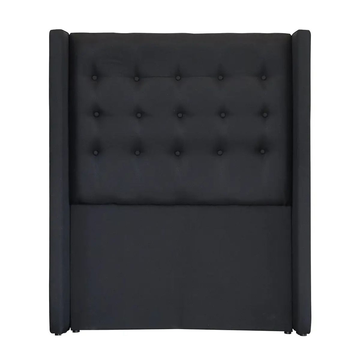 BLOCCARE - Respaldo De Cama De 1 Plaza - Con Retorno (Negro)