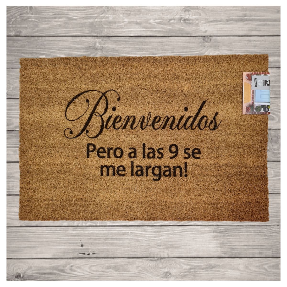 MORLAN - Alfombra Limpia Pies Tapete Personalizada a las 9 se Largan Fibra De Coco