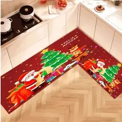 GENERICO - Alfombra pack 2 cocina levantadoras Navidad