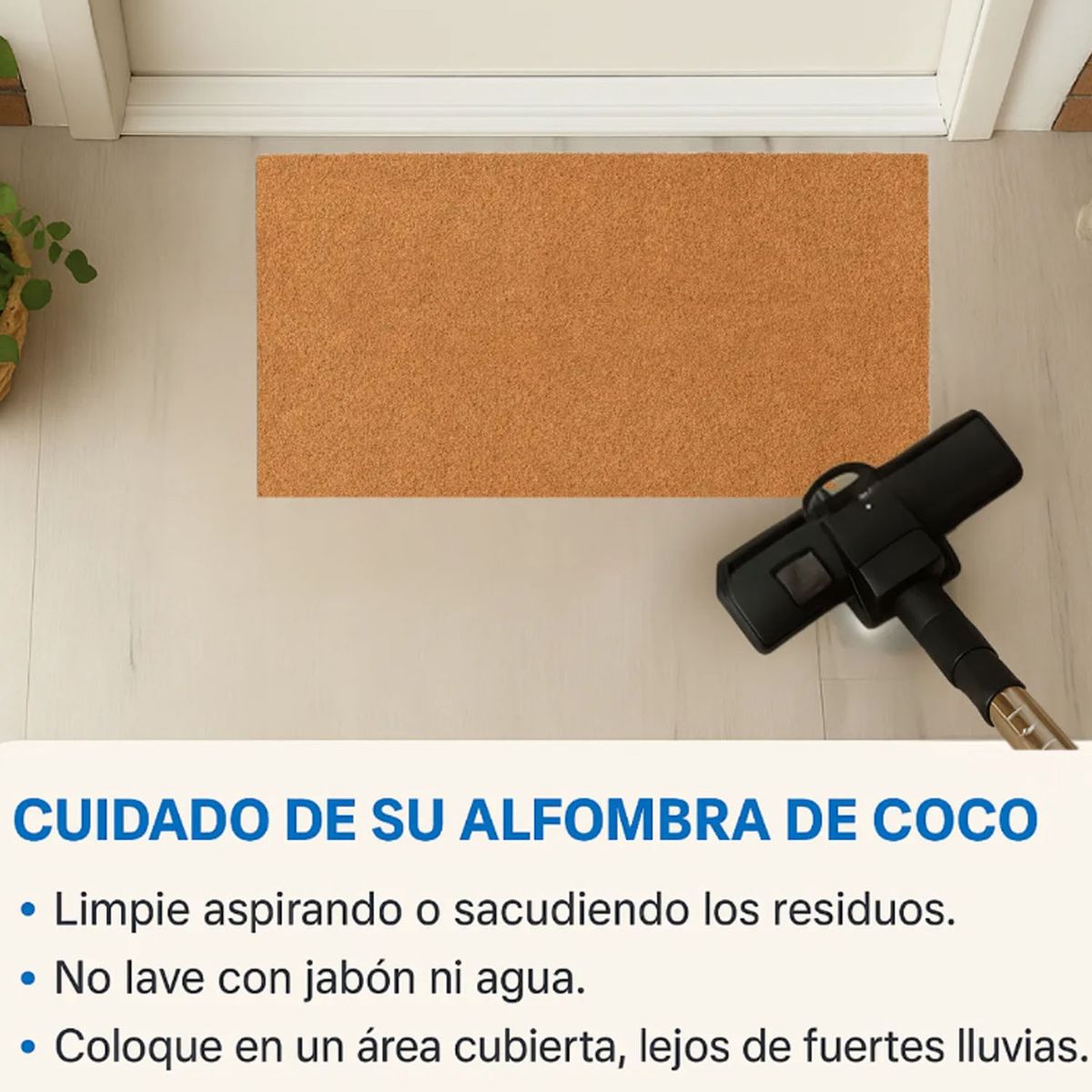 MORLAN - Alfombra Limpia Pies Tapete Personalizada Aquí Escuchamos Fibra De Coco