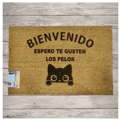 MORLAN - Alfombra Limpia Pies Personalizada Pelos Fibra De Coco