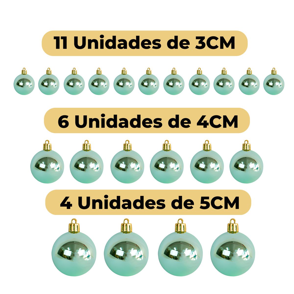 GENERICO - 42 Esferas de Navidad 3,4,5 cm Pack Adorno y Decoración Verdes