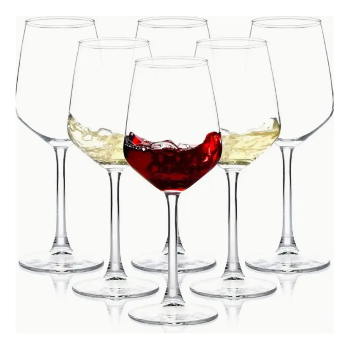 GENERICO - 6 Copas De Vino De Cristal De 360 Ml