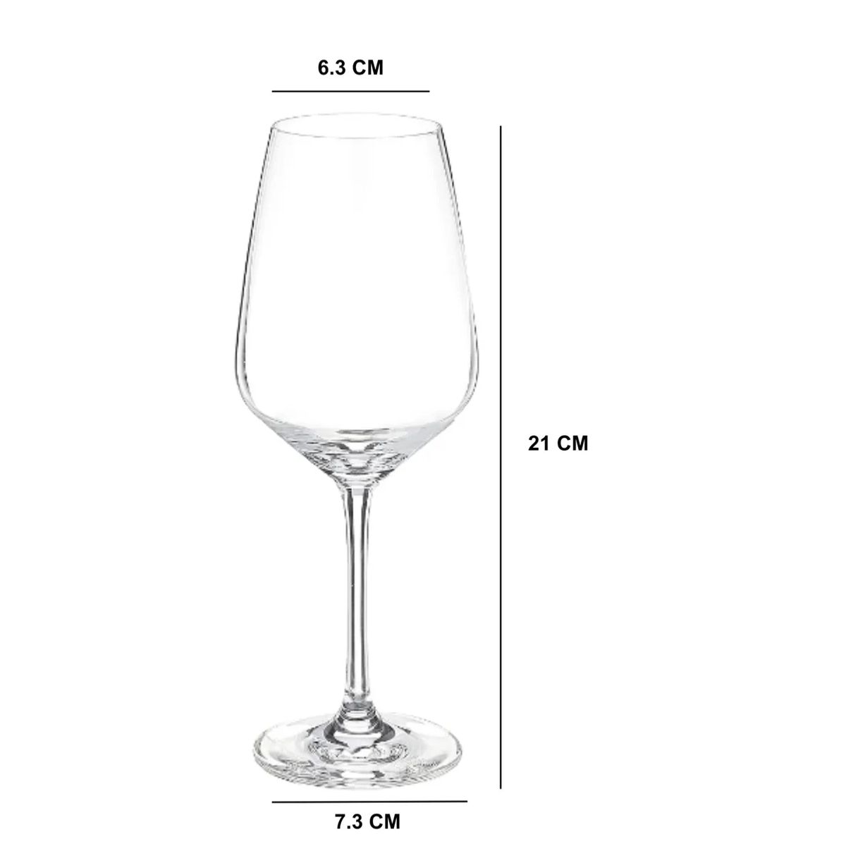 GENERICO - 6 Copas De Vino De Cristal De 360 Ml