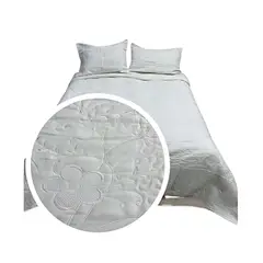 GENERICO - QUILT CUBRECAMA DE VERANO PLAZA Y MEDIA BORDADO A4