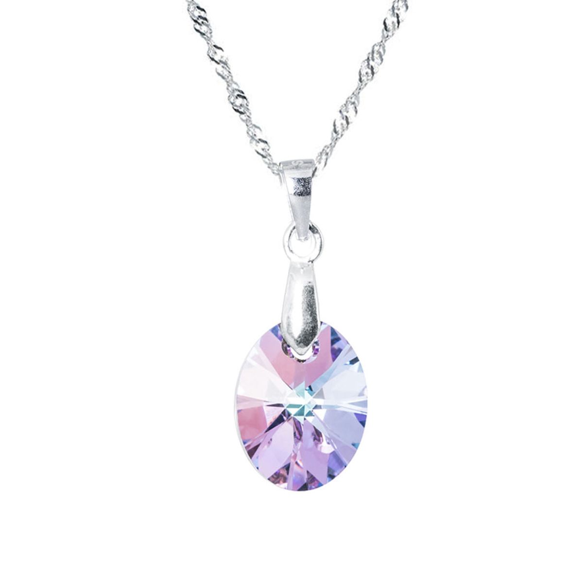 JOYAS MONTERO - Collar Praga Plata 925 creado con cristales de Swarovski® Vitral Light