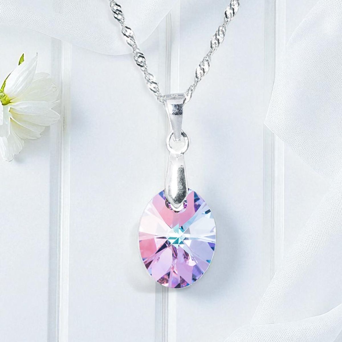 JOYAS MONTERO - Collar Praga Plata 925 creado con cristales de Swarovski® Vitral Light