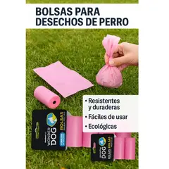 MARBEN PETS - Bolsas Para Caca Fecas 80 Bolsas 4 Rollos Perros Mascota Ros