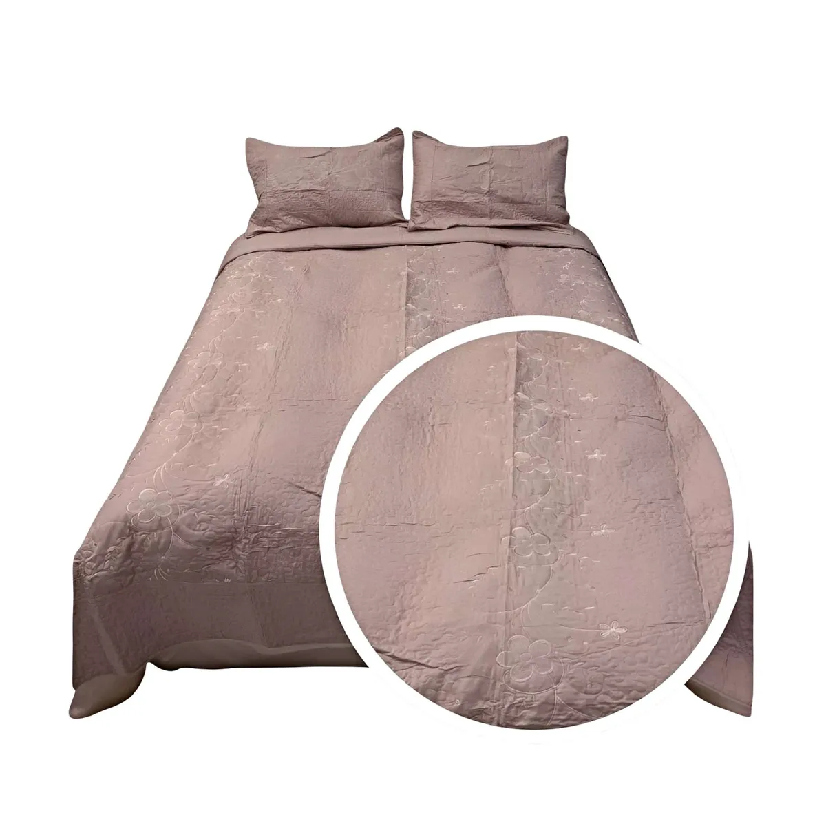 GENERICO - QUILT CUBRECAMA VERANO KING-SUPER KING BORDADO A10