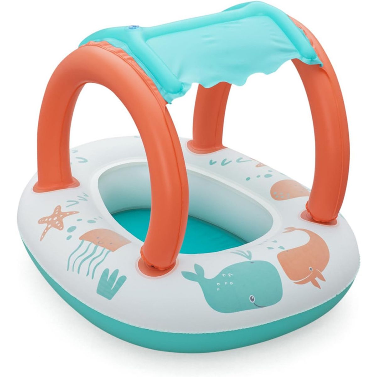 BESTWAY - Flotador inflable con Techo Ballenas 3 años Bestway