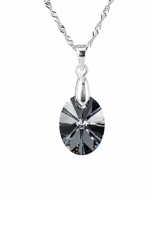 Collar Praga Plata 925 creado con cristales de Swarovski Silver Night Negro TALLA UNICA