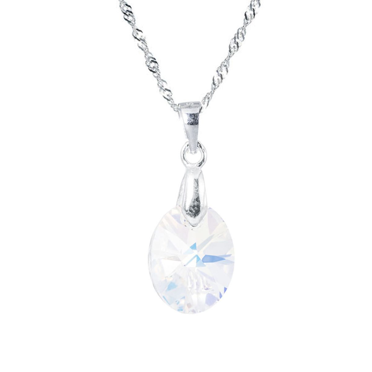 JOYAS MONTERO - Collar Praga Plata 925 creado cristales de Swarovski® Aurora Boreal