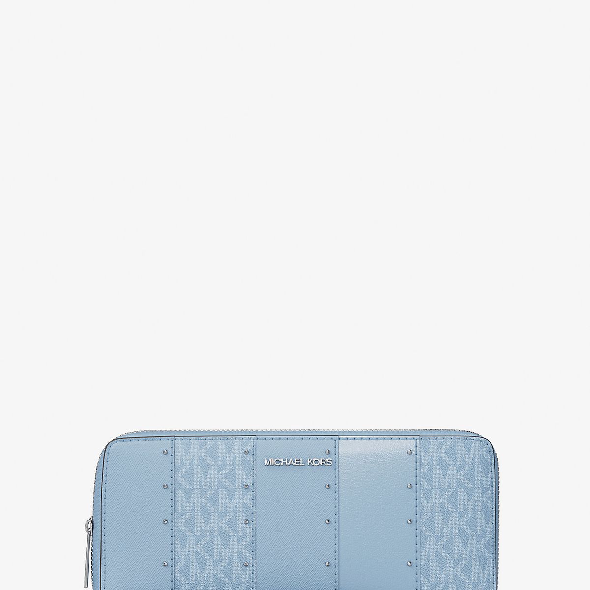 MICHAEL KORS - Billetera Michael Kors Studded Patchwork Continental Sky Blue