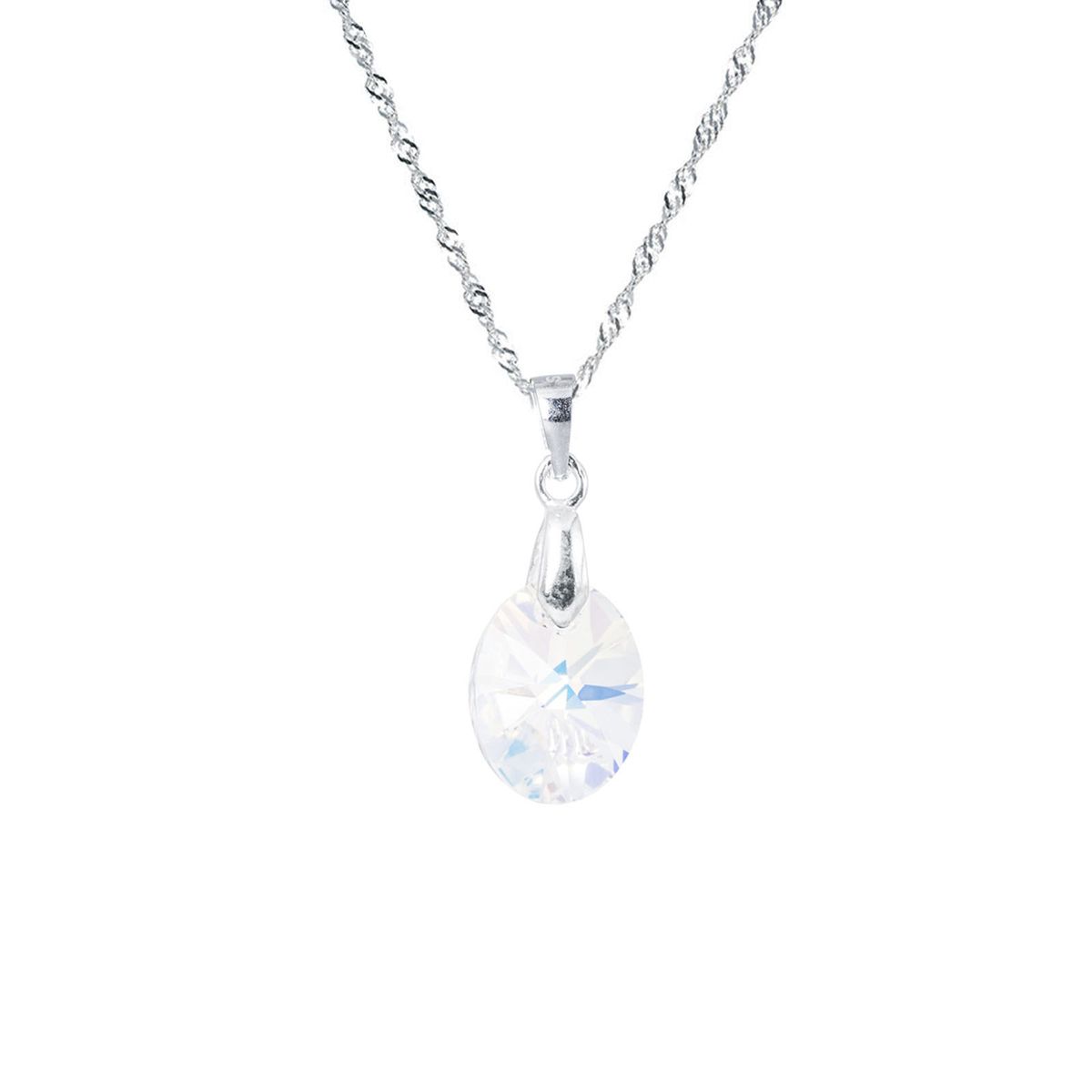 JOYAS MONTERO - Collar Gran Praga Plata Italiana 925 y Cristales Aurora Boreal