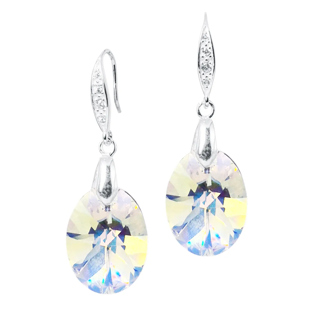 JOYAS MONTERO - Aros Gran Praga Plata 925 creado cristales de Swarovski® Aurora Boreal