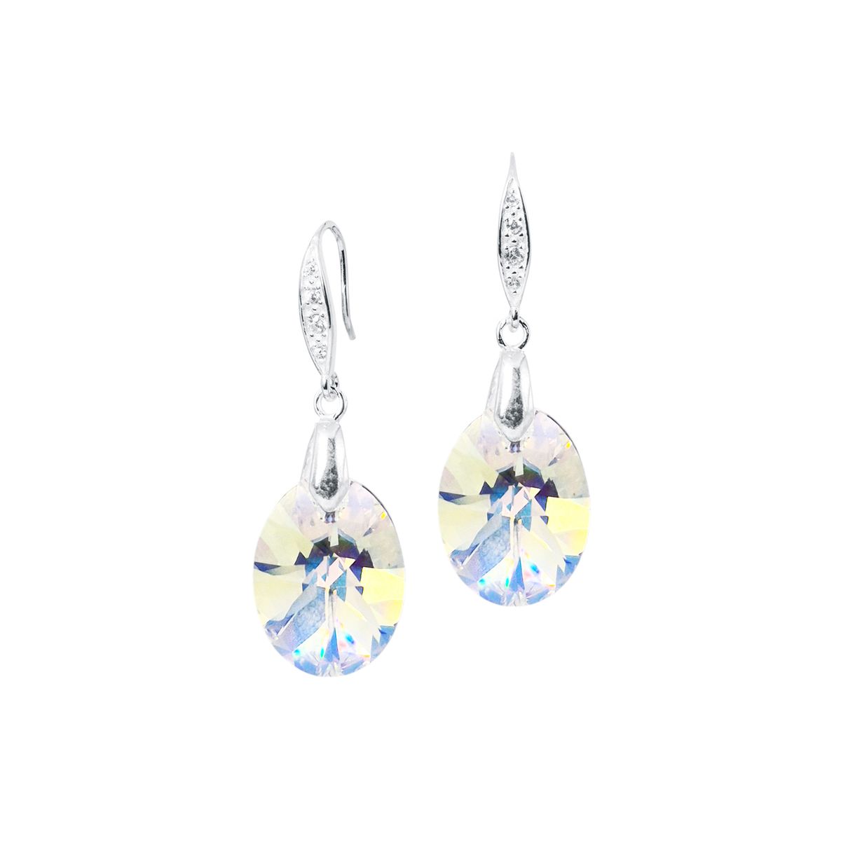 JOYAS MONTERO - Aros Gran Praga Plata 925 creado cristales de Swarovski® Aurora Boreal