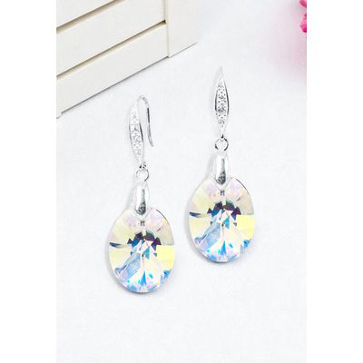 Imagen 2 del producto Aros Gran Praga Plata 925 creado cristales de Swarovski® Aurora Boreal