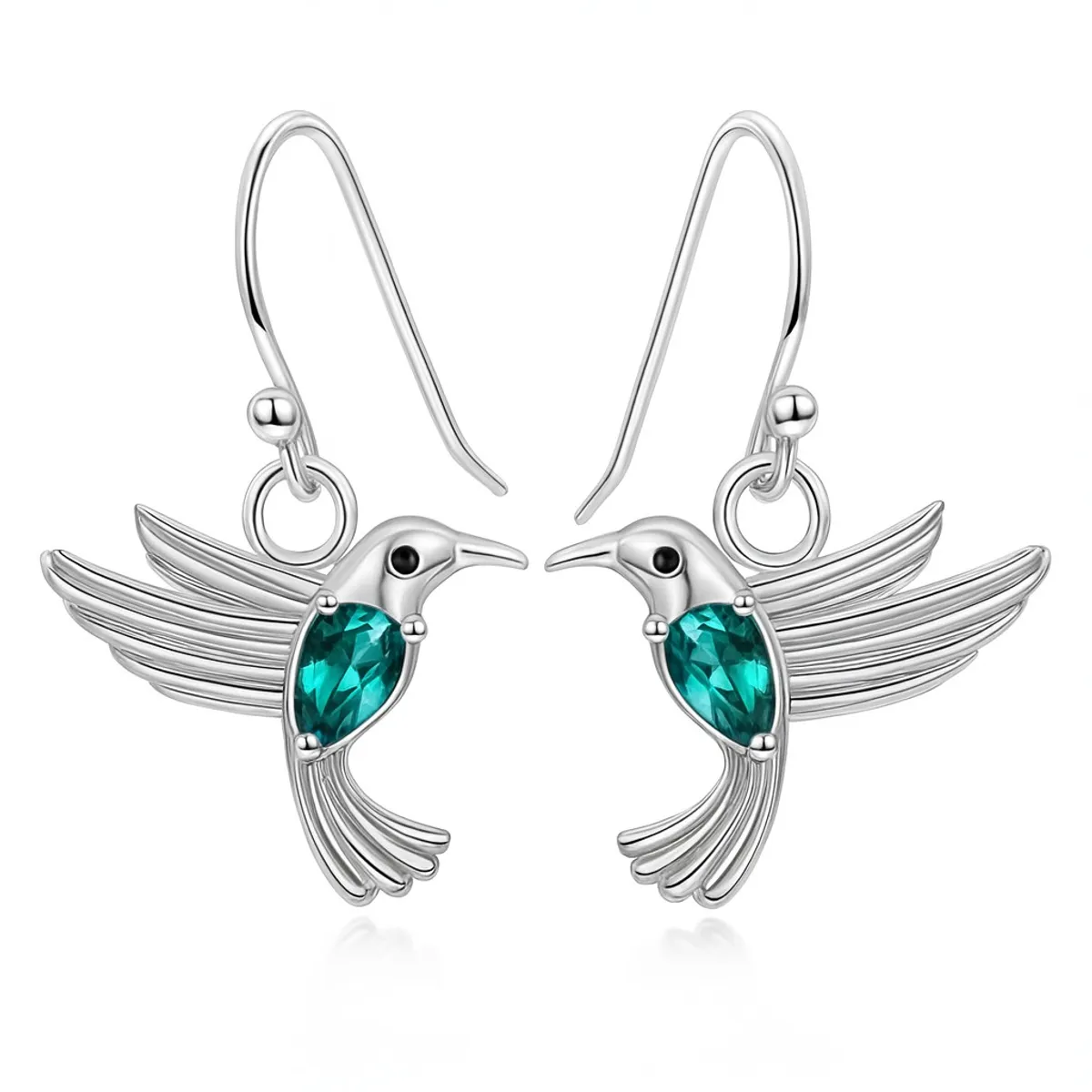 TODOJOYAS - Aros Colgate Colibrí Ave Cristal Verde