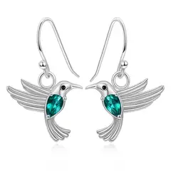 TODOJOYAS - Aros Colgate Colibrí Ave Cristal Verde