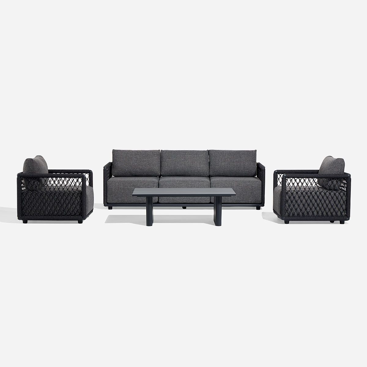 ROSEN - Set de Living de Terraza Karpen 4 Piezas Charcoal