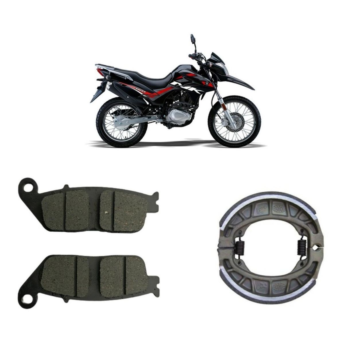 GENERICO - Pastillas De Freno Delanteras + Balatas Moto Haojue Nk 150