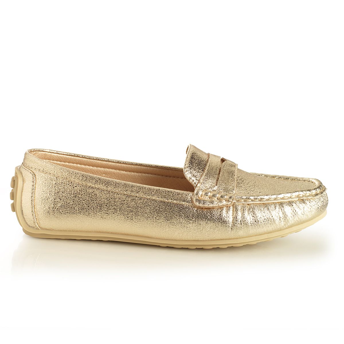 VIA UNO - Mocasin Mujer Via Uno Dorado 22601507