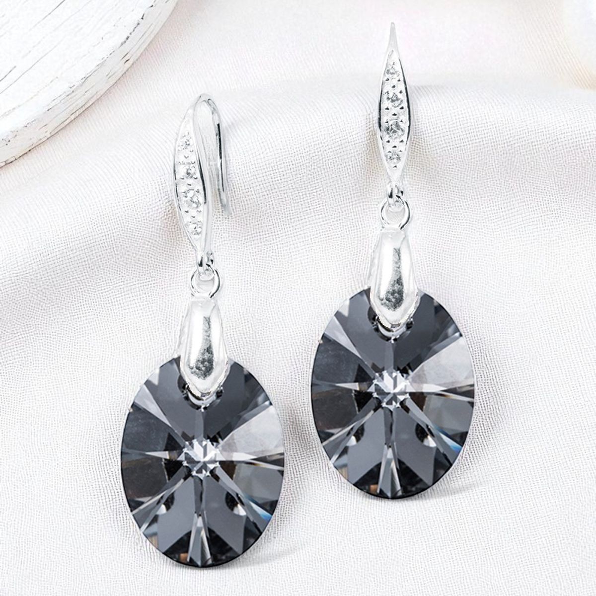 JOYAS MONTERO - Aros Gran Praga Plata 925 creado cristales de Swarovski® Silver Night