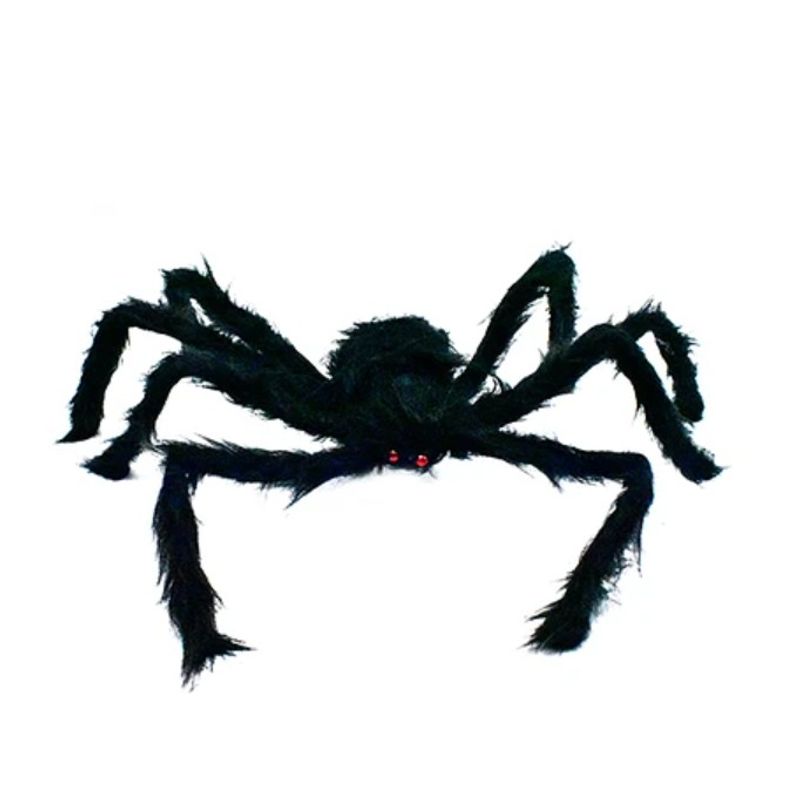 GENERICO - Araña Peluda Negra De Halloween 90 Cm
