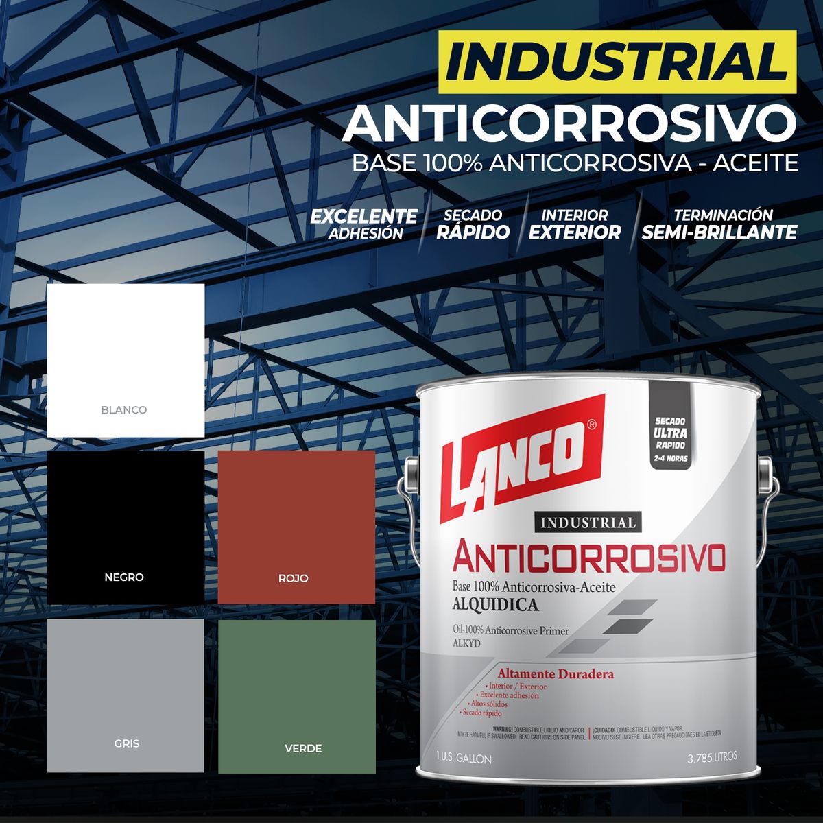 LANCO - ANTICORROSIVO INDUSTRIAL BLANCO 1GL