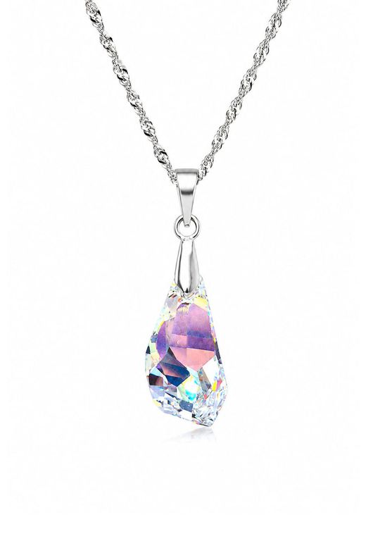 Collar Sofia Plata 925 creado con cristales de Swarovski Aurora Boreal Blanco TALLA UNICA