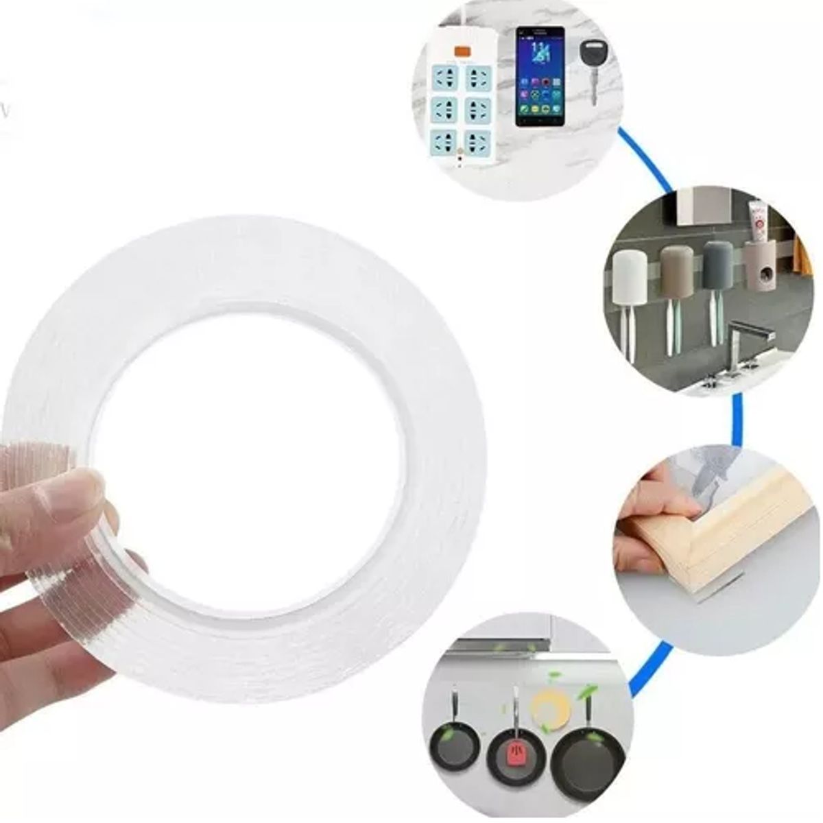 GENERICO - Cinta Doble Contacto De 3 M Transparente Cinta Faz