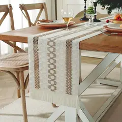 GENERICO - Camino De Mesa Algodon Yute Etnico Mantel De Centro 180x30cm