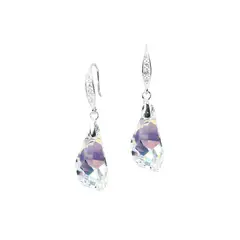 JOYAS MONTERO - Aros Sofia Plata 925 creado cristales de Swarovski® Aurora Boreal
