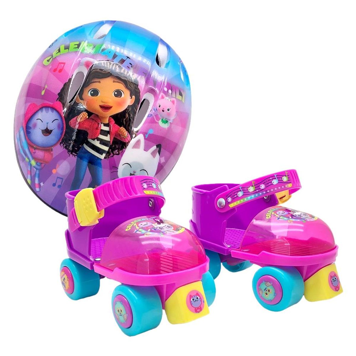 GABBYS DOLLHOUSE - Patines Niña Gabby Dollhouse con casco Ajustables T25-28