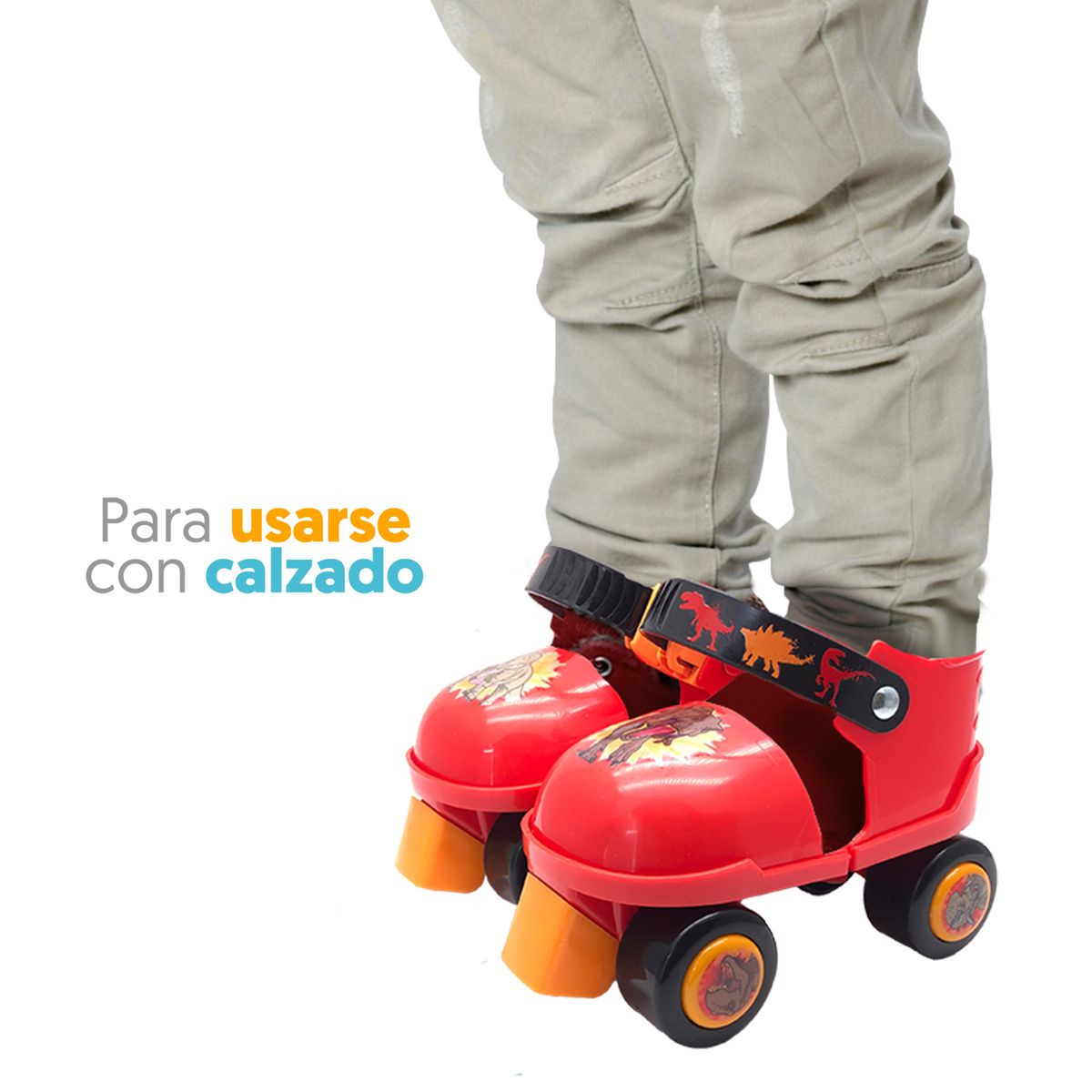 JURASSIC PARK - Patines 4 Ruedas Jurassic World con casco Ajustables T25-28