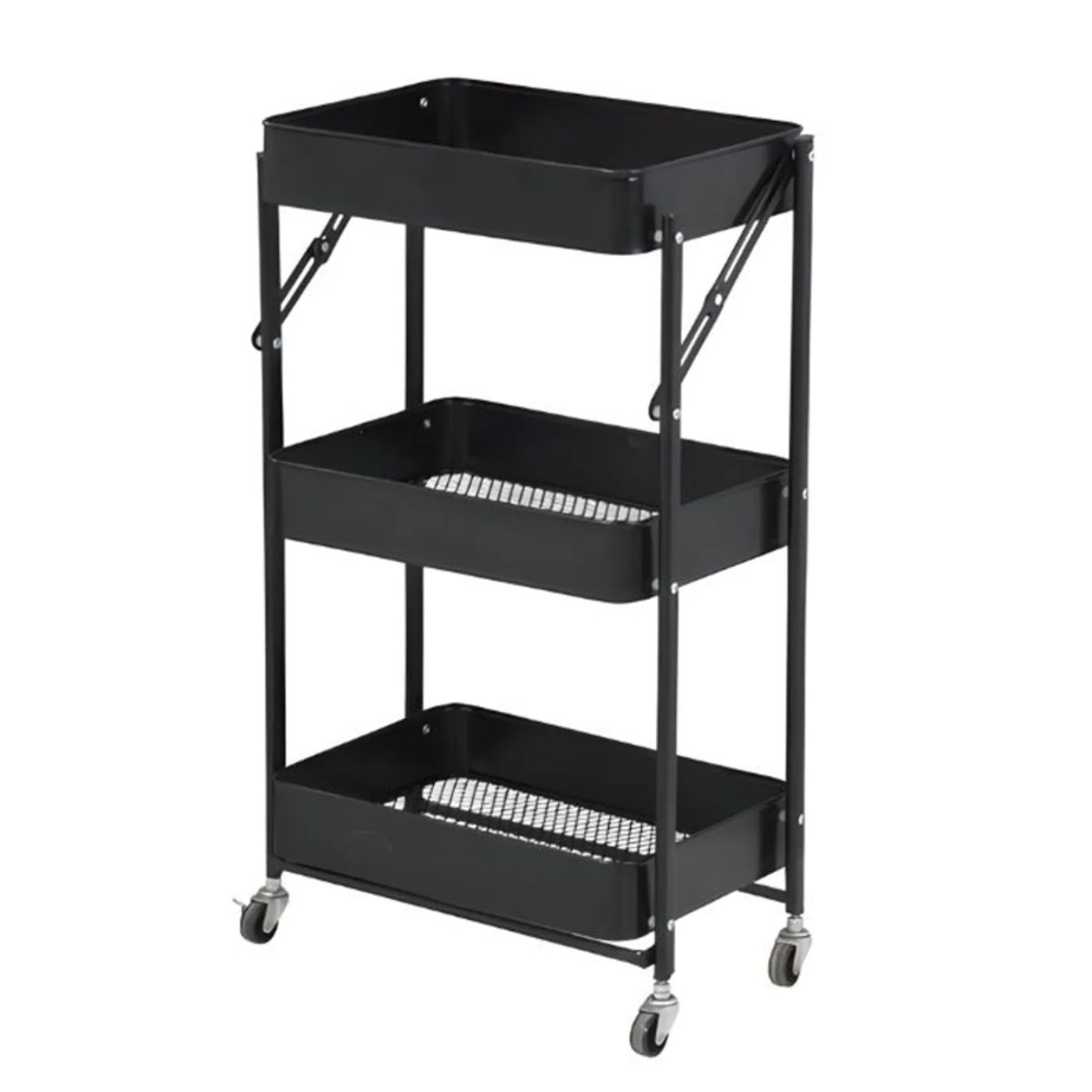 GENERICO - Estante Organizador Plegable Cocina Baño 3 Niveles Negro