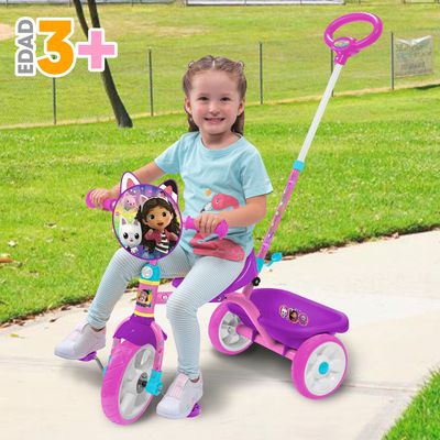 Imagen 2 del producto Triciclo Niña con empujador Gabby Dollhouse