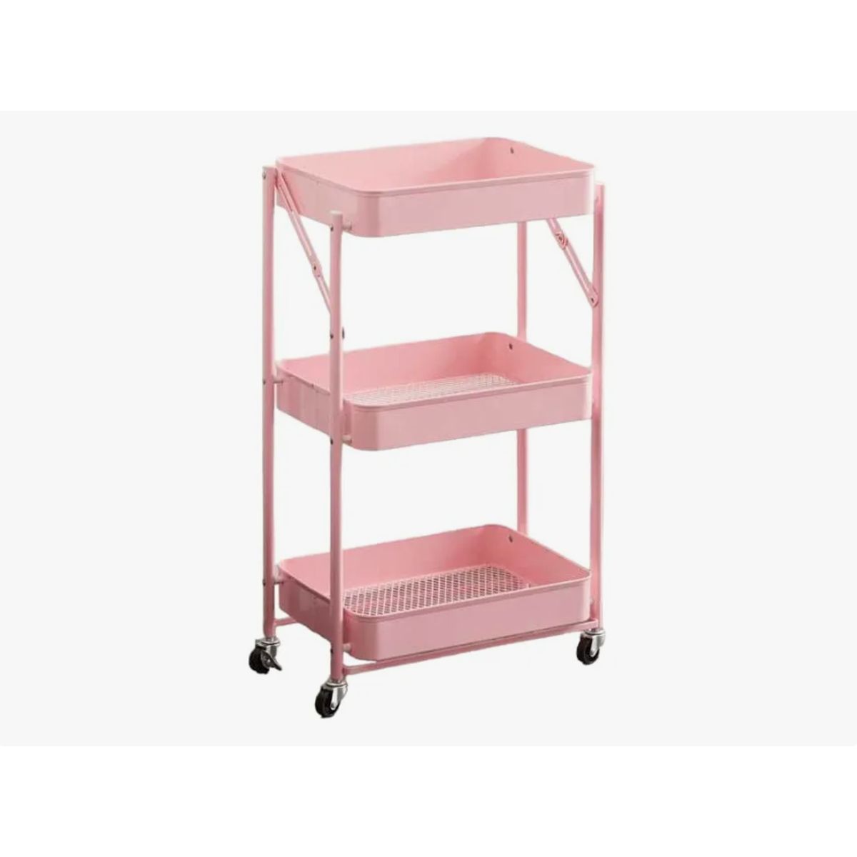 GENERICO - Estante Organizador Plegable Cocina Baño 3 Niveles Rosa