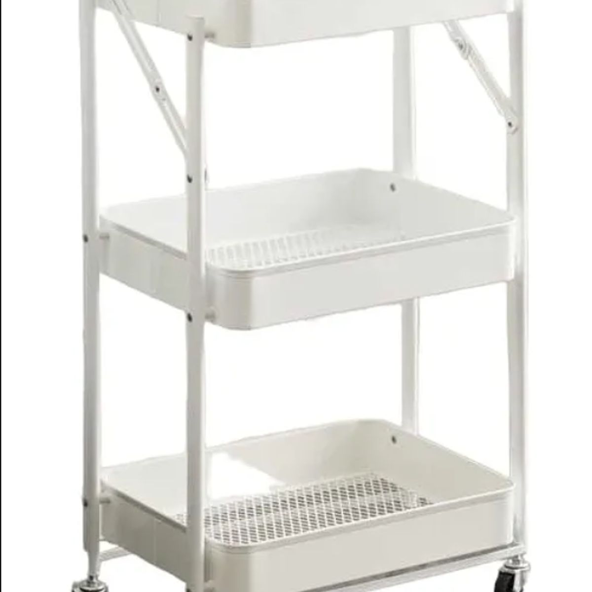 GENERICO - Estante Organizador Plegable Cocina Baño 3 Niveles Blanco